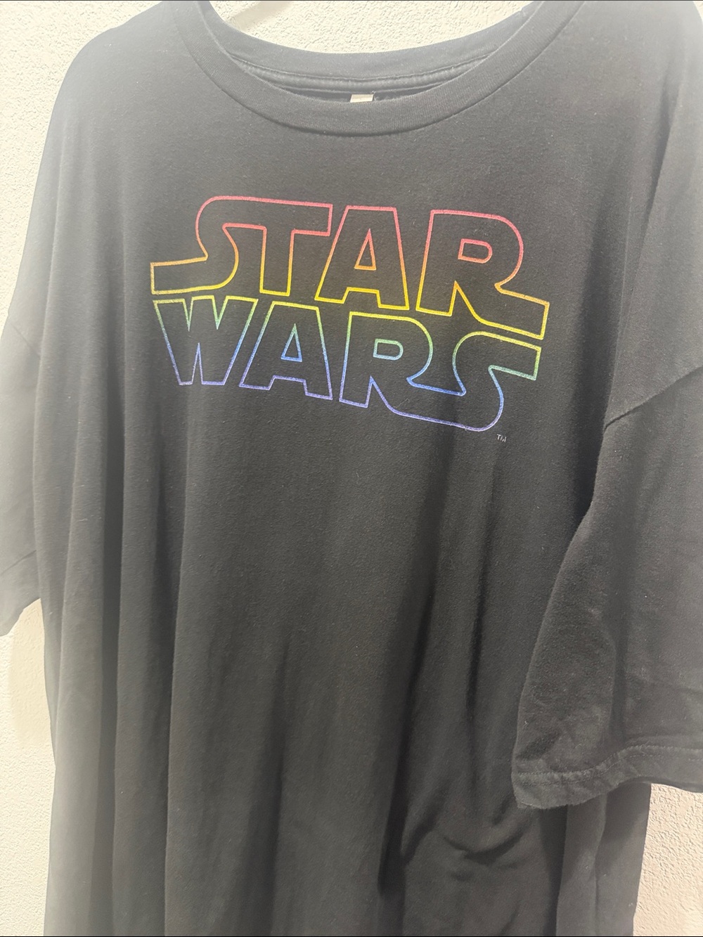 Pride Month/Star Wars Black Tee with Rainbow Outline Logo